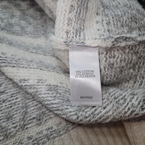 J Jill Sweater Women M White Fair Isle Nordic Knit Crewneck Preppy Cabincore - Picture 9 of 11